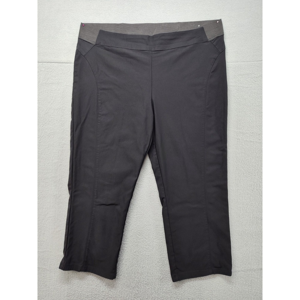 Simply Vera Vera Wang Women Pant XL Dark Gray Cropped Flat Front Stretch Pull On